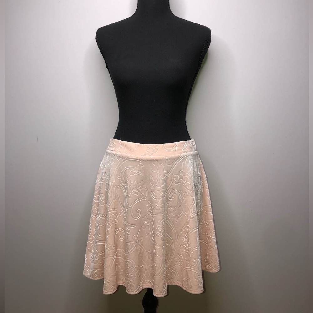 Forever 21 Pink Blush Paisley Floral Mini Large Skirt
